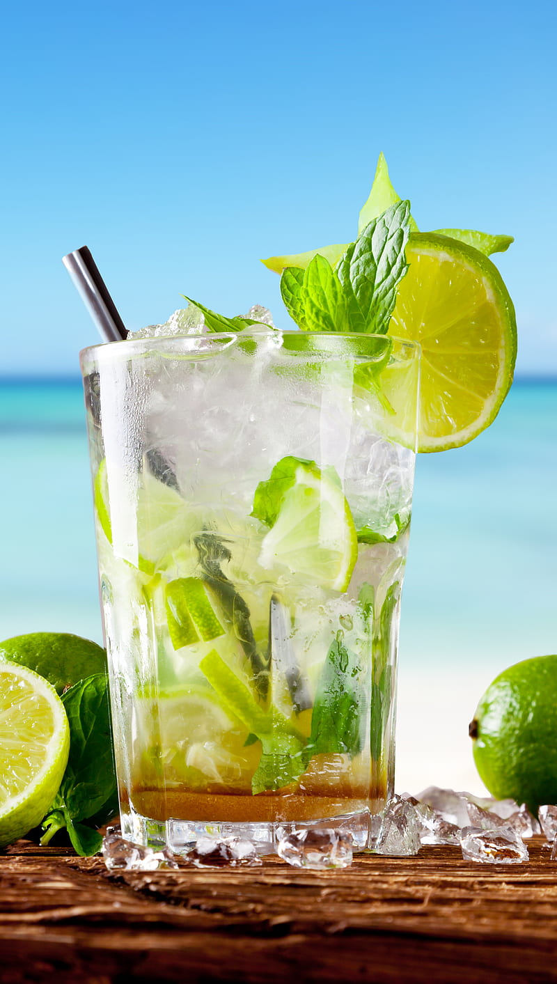 Lime Cocktail, beach, cocktail, drink, fruit, holiday, lime, sea, tropical, HD phone wallpaper