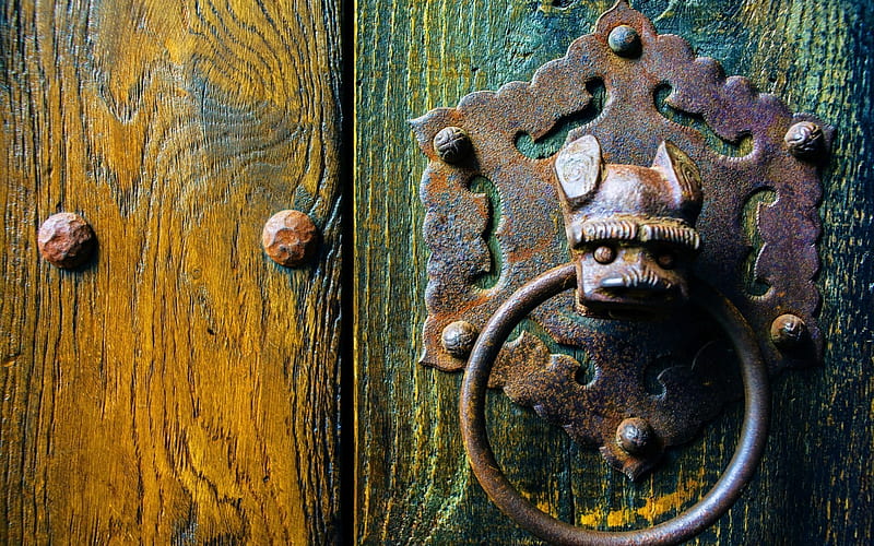 old door, wood, HD wallpaper