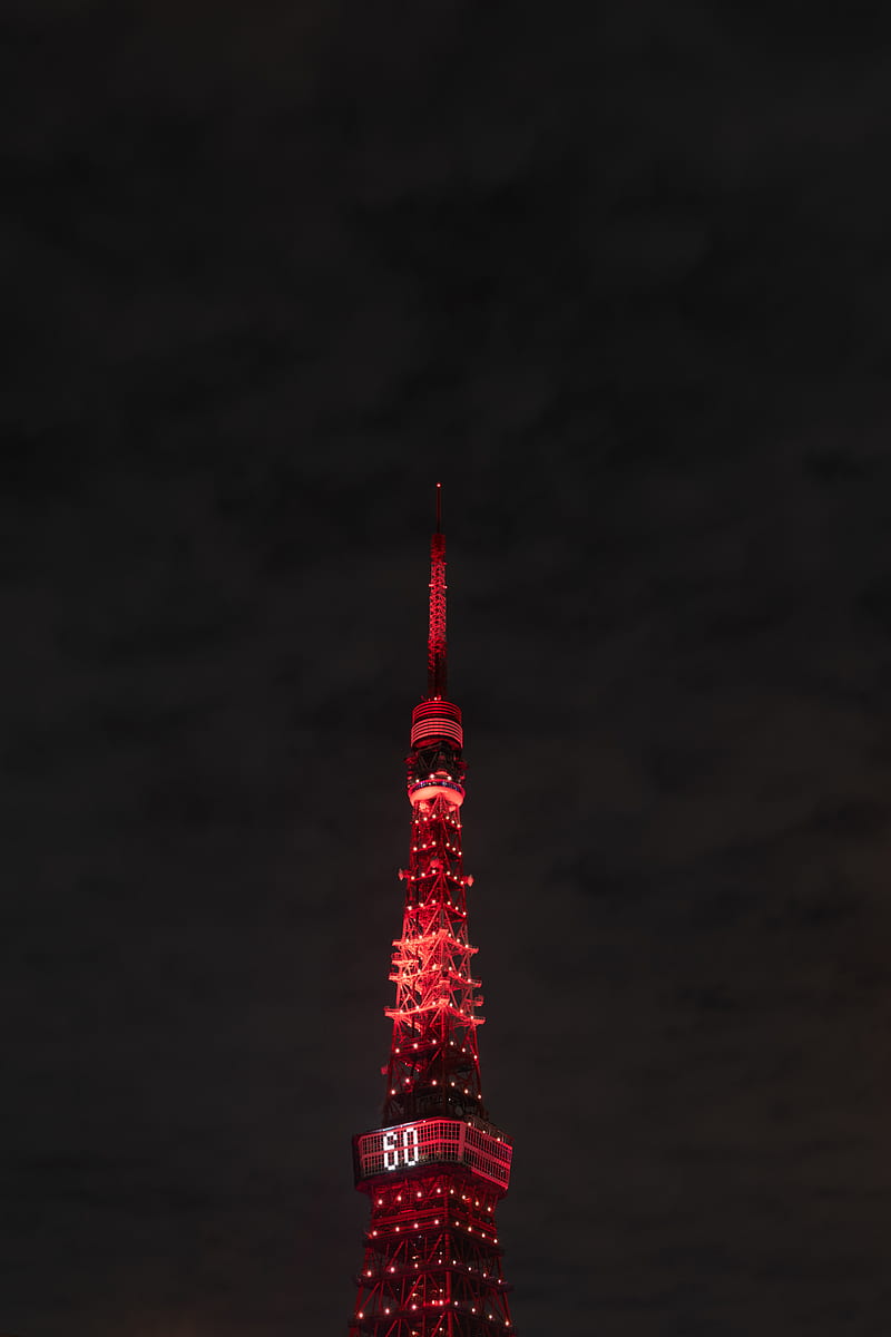 tower, building, architecture, backlight, red, HD phone wallpaper