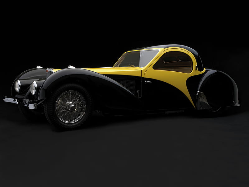 '37 Bugatti Atlante, pretty, type, 1937, bonito, atlante, 37, antique, bugatti, sleek, car, lines, classic, 57, HD wallpaper