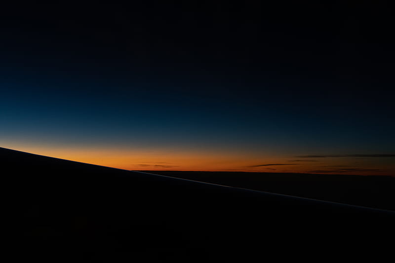 horizon, night, sunset, sky, dark, HD wallpaper