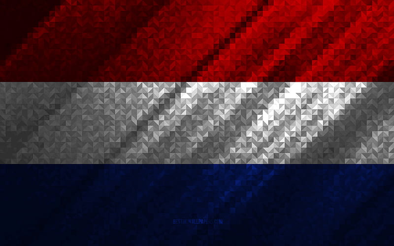Flag of Netherlands, multicolored abstraction, Netherlands mosaic flag,  Europe, HD wallpaper | Peakpx