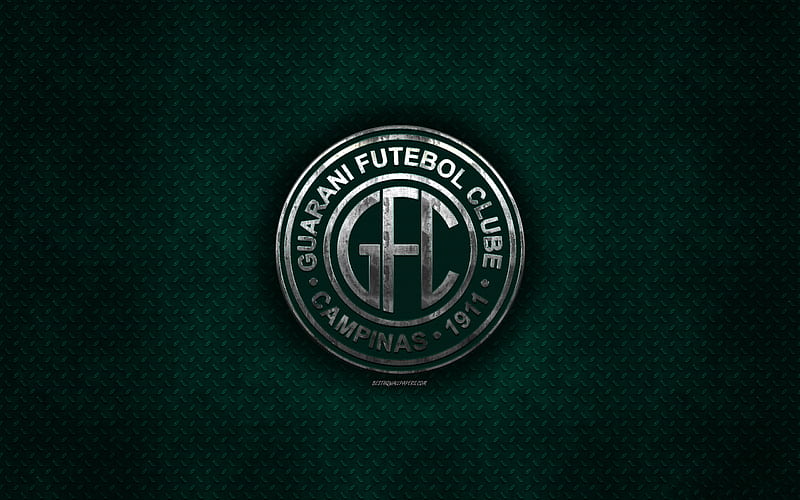 Guarani FC, Brazilian football club, green metal texture, metal logo, emblem, Campinas, Sao Paulo, Brazil, Serie B, creative art, football, HD wallpaper