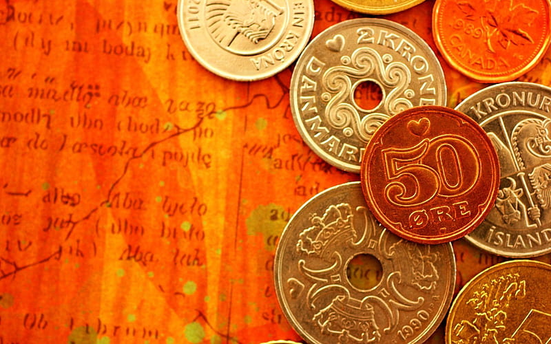 denmark, money, sweden, coins, euro, HD wallpaper