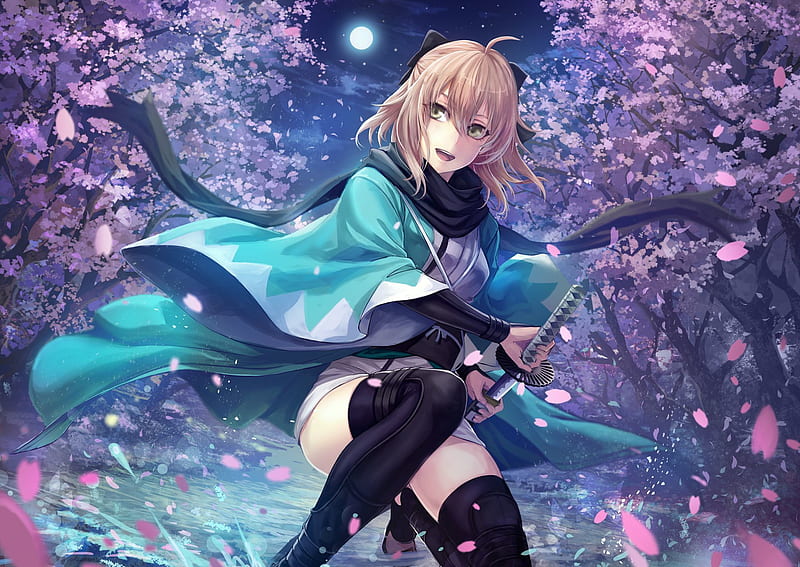 Anime, Saber (Fate Series), Fate/grand Order, Okita Souji, Sakura Saber, Fate Series, HD wallpaper