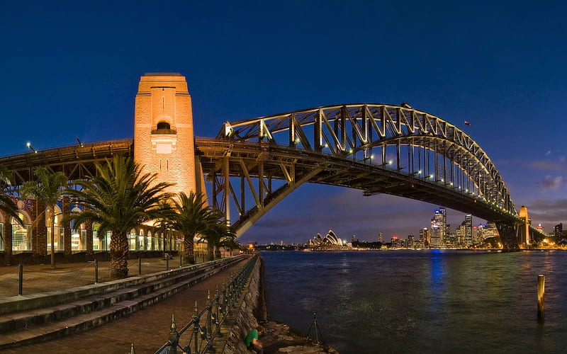 Sydney Harbor in Australia, architecture, Australia, bridges, Sydney, HD wallpaper