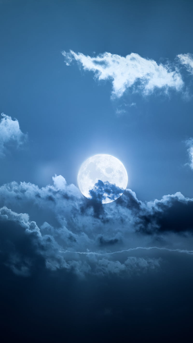 Full Moon, clouds, moon, moonlight, nature, night, graphy, sky, HD phone wallpaper