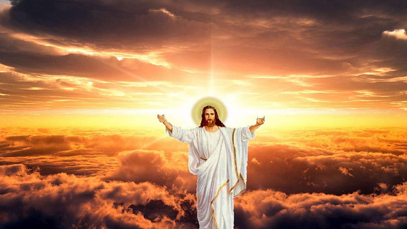 Jesus Christ With Background Of Sunbeam And Clouds Jesus, HD wallpaper