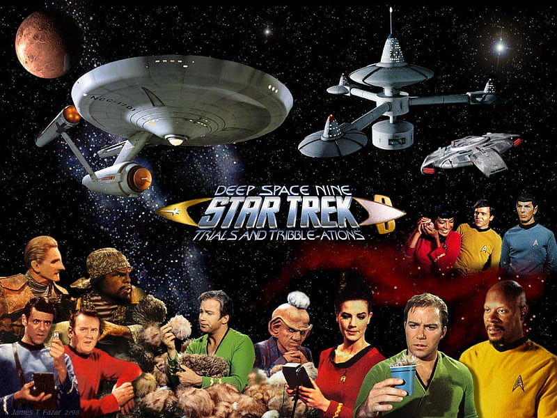 Star Trek, Cast, tribbles, next generation, HD wallpaper