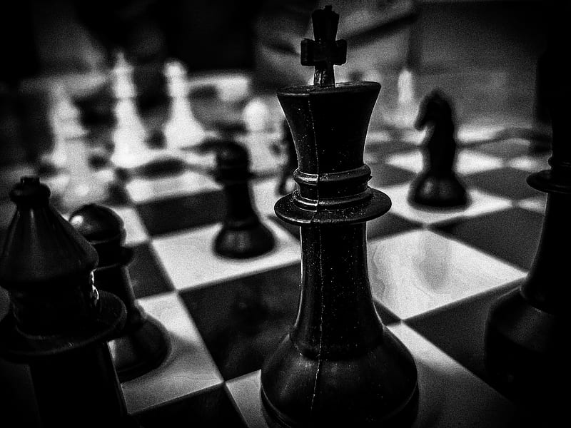 king, black, board, chess, white, HD wallpaper