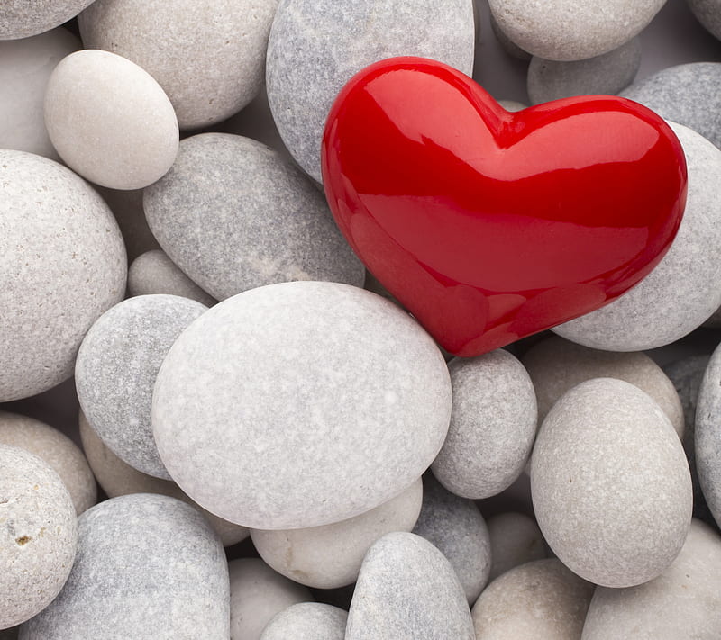 corazones, heart, love, stones, HD wallpaper