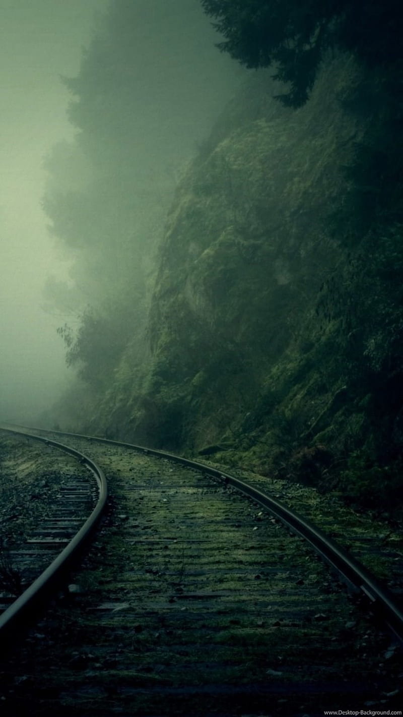 Abandoned railway, creepy, railroad, railway, HD phone wallpaper