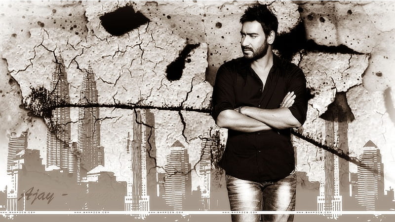 Ajay Devgan Black Shirt, HD wallpaper