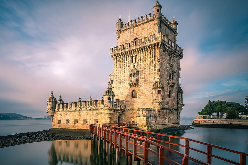 Belem Tower, Portugal, architecture, portugal, water, tower, HD wallpaper
