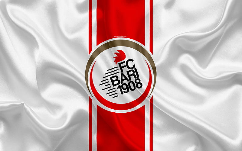 Bari FC Serie B, football, leather texture, emblem, Bari logo, Italian football club, Ascoli Piceno, Italy, HD wallpaper