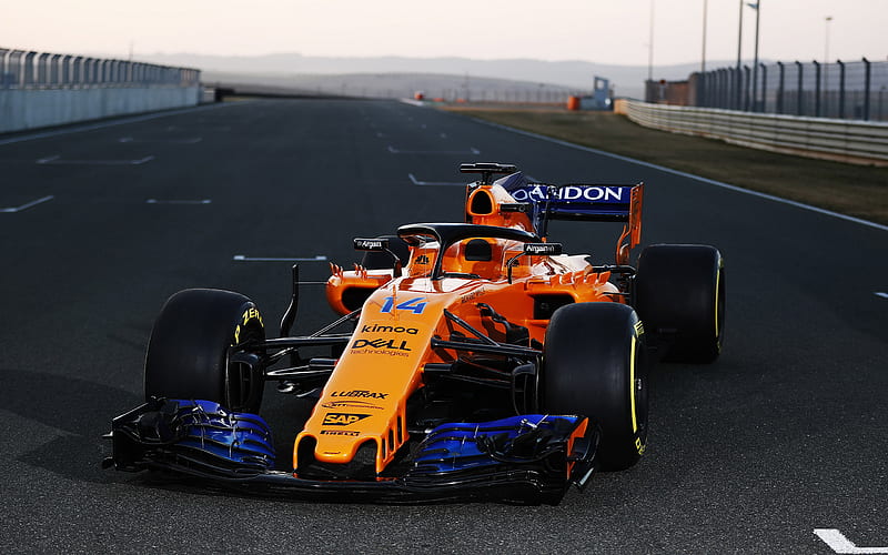 McLaren MCL33, 2018, Formula 1, new racing car, new protection F1, cockpit protection, season 2018, McLaren, Fernando Alonso, HD wallpaper