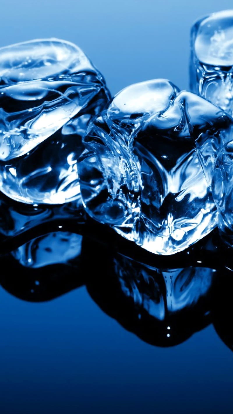 Ice Cubes, blue, solid, water, HD phone wallpaper