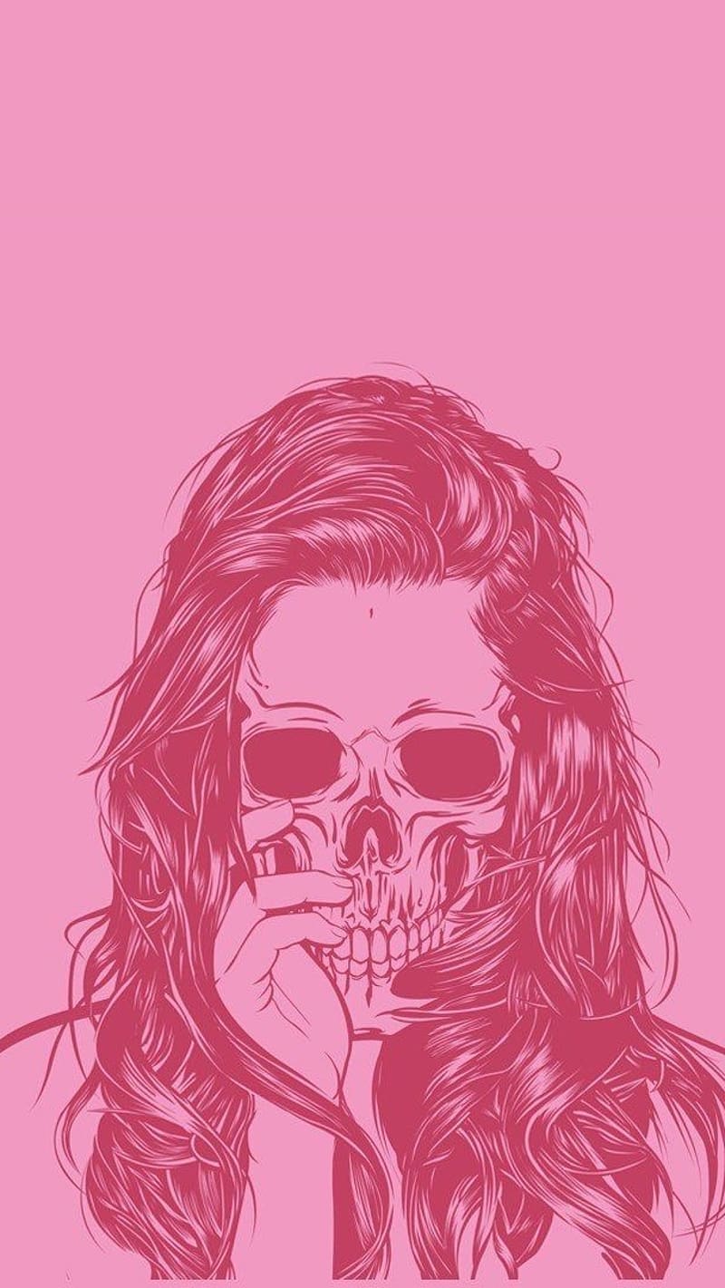 Aesthetic Girly, Skull Mask, pink, HD phone wallpaper