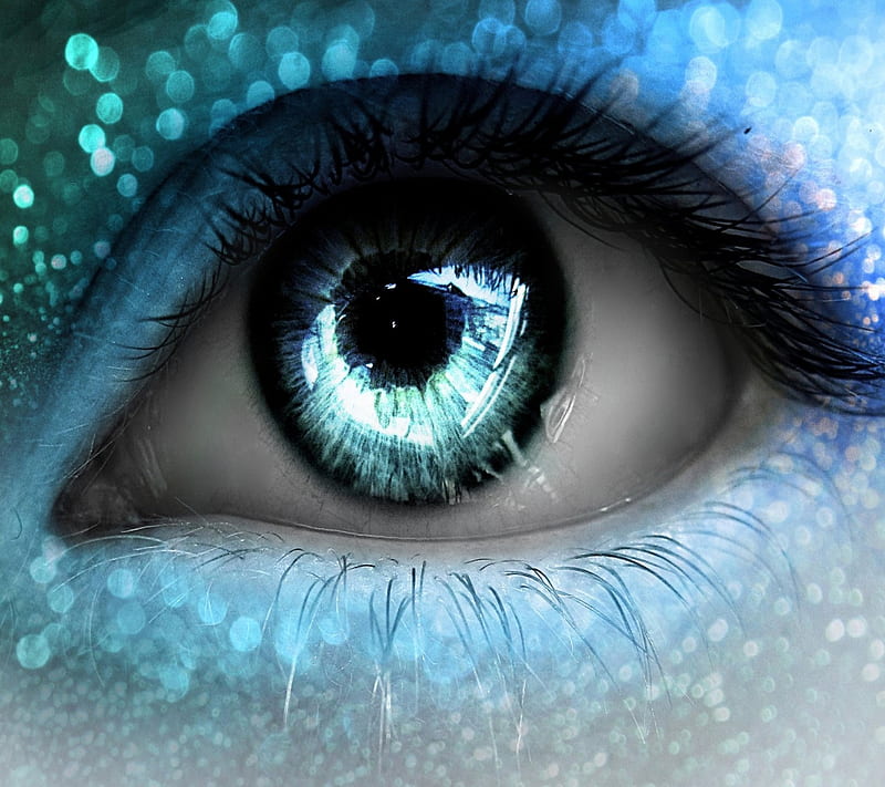 beautiful eye, abstract, blue, desenho, eye, glitter, good nice, HD wallpaper