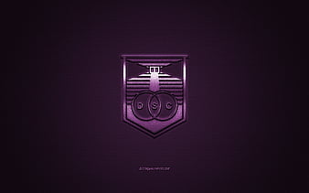 Fenix FC, glitter logo, Uruguayan Primera Division, violet white checkered  background, HD wallpaper
