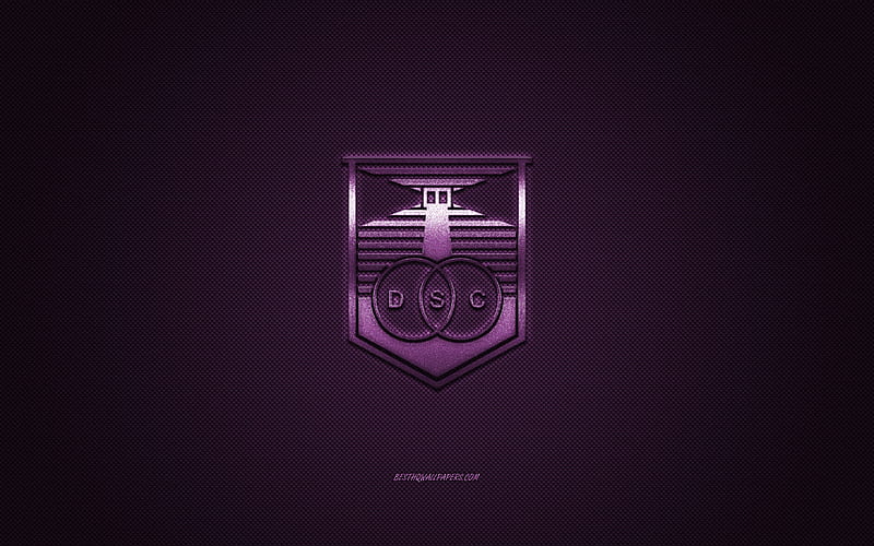 Defensor Sporting, Uruguayan football club, Uruguayan Primera Division, purple logo, purple carbon fiber background, football, Montevideo, Uruguay, Defensor Sporting logo, HD wallpaper