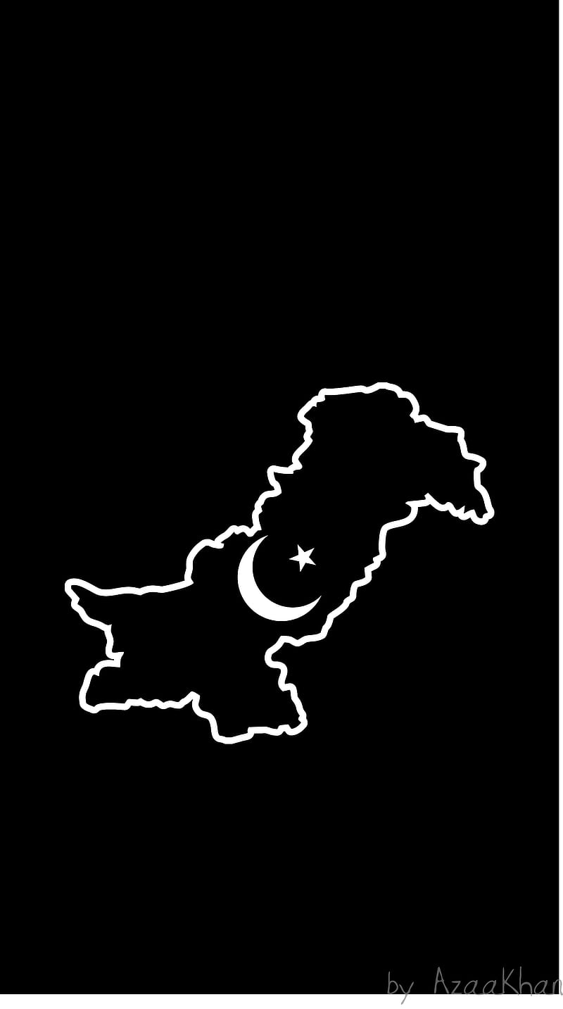Pakistan Map Simple, black, dark, flag, logo, minimalist, pak, pakistan map, HD phone wallpaper