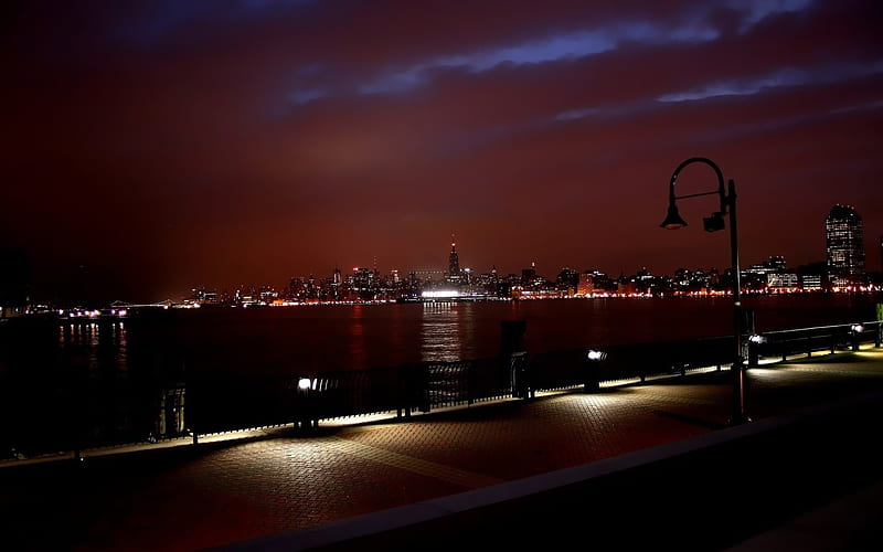 new york skyline at night-City travel landscape, HD wallpaper