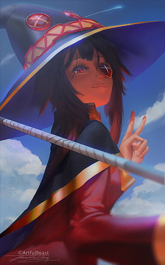 Wallpaper girl, background, anime, art, megumin, kono subarashii sek'ai is  shukufuku wo for mobile and desktop, section сёдзё, resolution 2560x1440 -  download