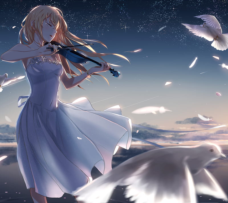 Download imagens Shigatsu wa Kimi no Uso, Kaori Miyazono, Mentira em abril,  retrato, personagem principal, mangá japonês, personagens de anime monitor  com uma resolução 2880x1800. Papéis de parede