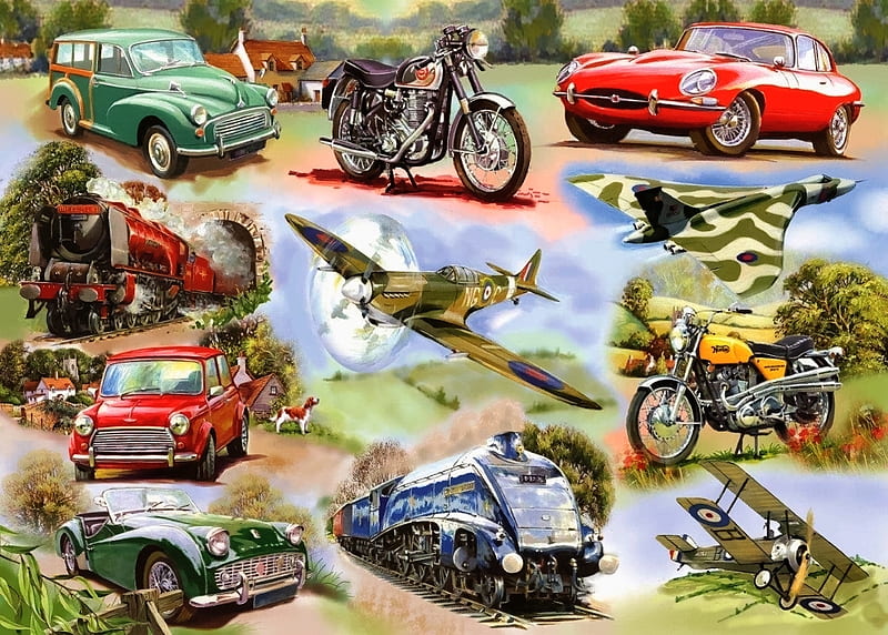 Britains Best, carros, trains, motorbikes, military, steam, planes, vintage, HD wallpaper