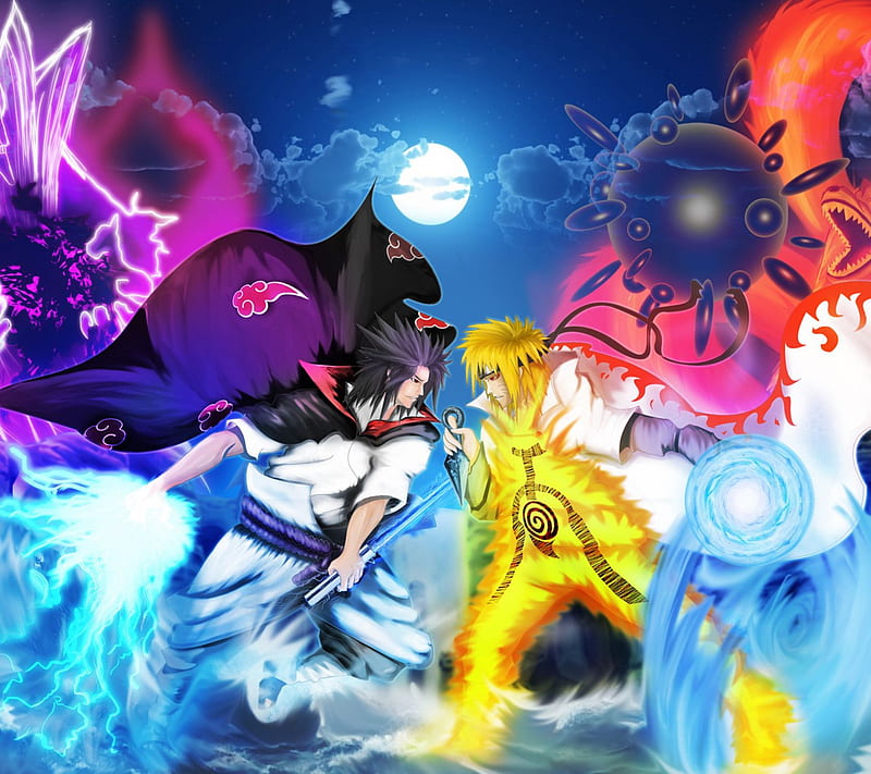 Sasuke VS Naruto, anime, naruto shippuuden, uchiha, uzumaki, HD wallpaper