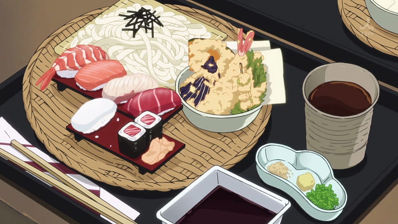 ♡ Food ♡, pretty, item, object, fish, sushi, objects, sweet, nice, yummy, anime, sauce, delicious, lovely, food, items, anime food, cute, kawaii, taste, oriental, prawn, plate, HD wallpaper