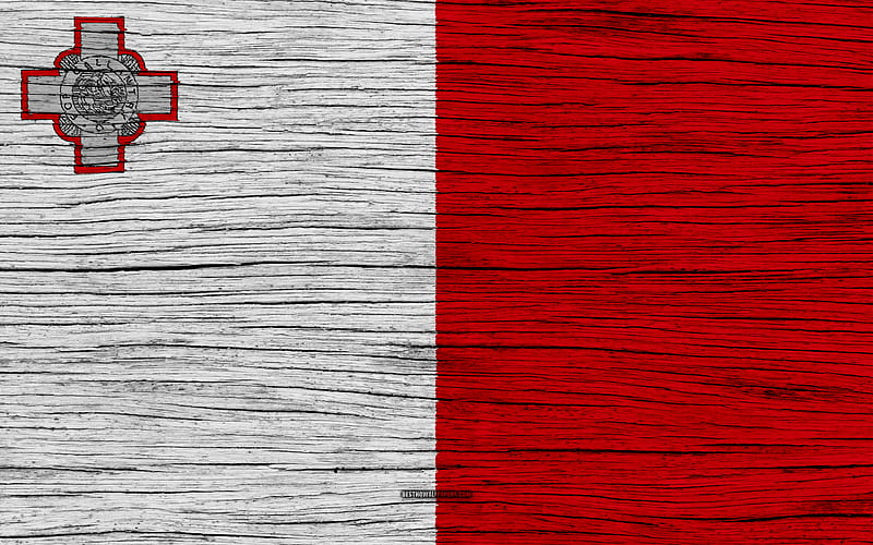 Flag of Malta Europe, wooden texture, Maltese flag, national symbols, Malta flag, art, Malta, HD wallpaper