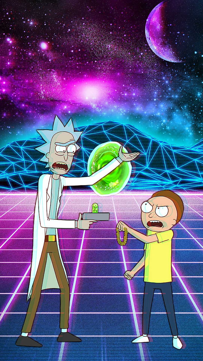 Rad Rick and Morty, 80s, retro, rick and morty, run the jewels, HD phone wallpaper