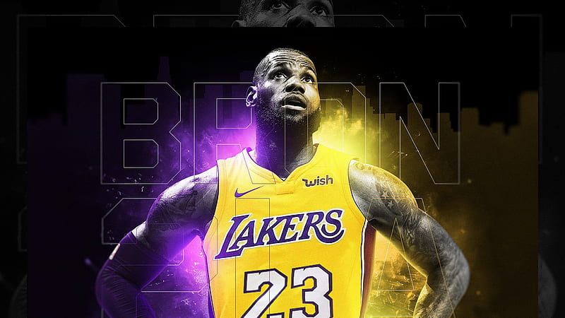 Lakers Lebron James Is Wearing Yellow Sports Dress Looking Up ...