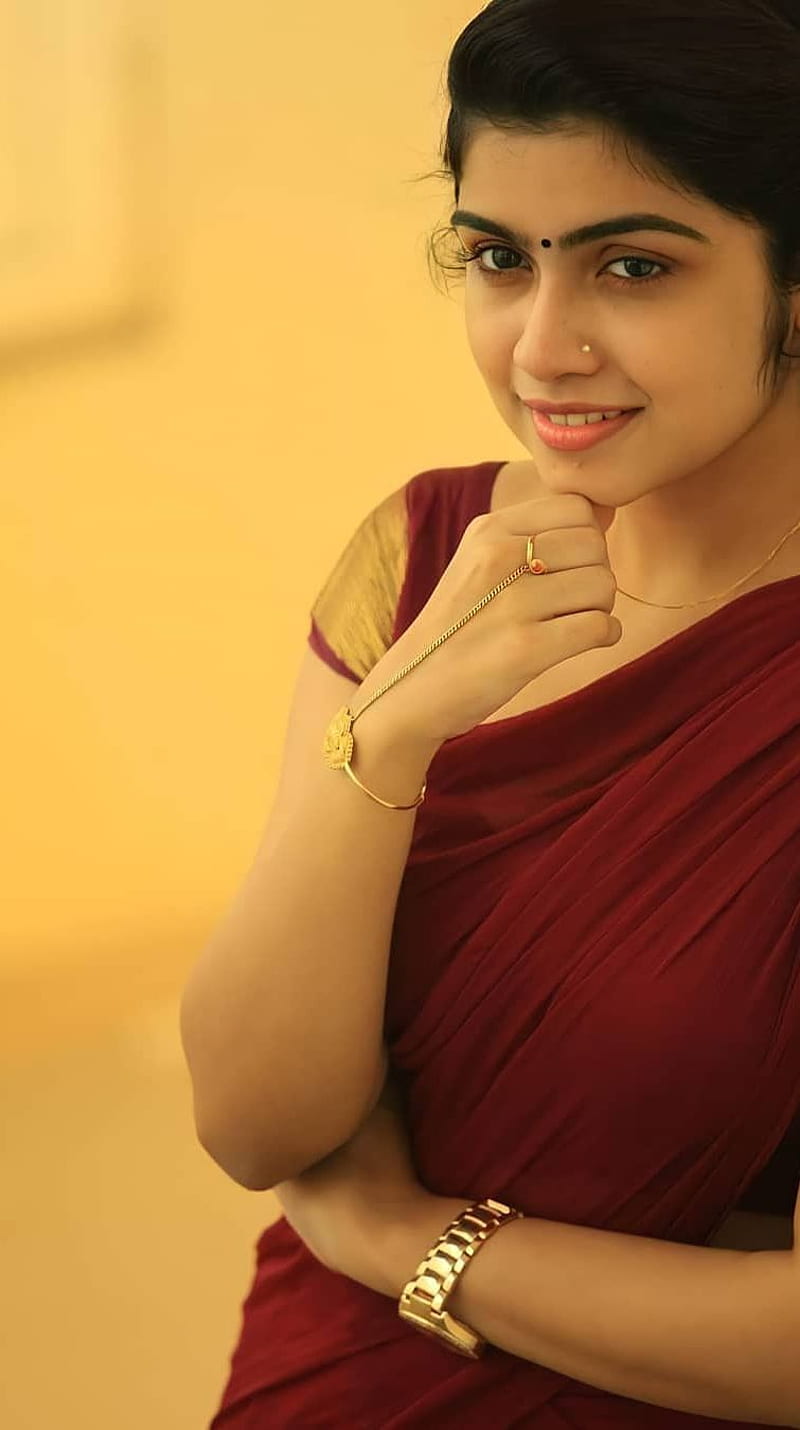 Manasa Radhakrishnan , model, saree lover, HD phone wallpaper