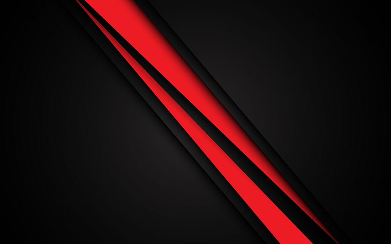 black stylish background, black geometric background, black abstraction, black and red background, HD wallpaper