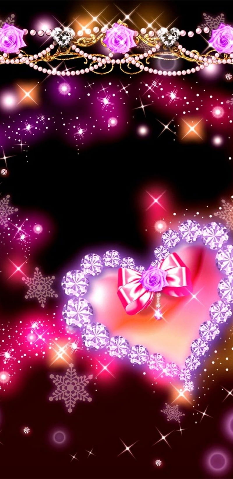 Beautiful Heart colorful girly glitter pink pretty roses sparkle  sparkles HD phone wallpaper  Peakpx