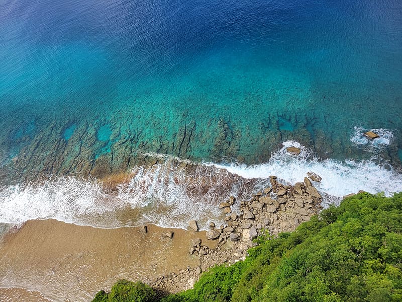 Guam Beach, Water, Beach, Rocks, Guam, HD wallpaper