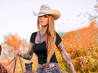 Brown haired cowgirl with tattoos by huntingthehunter55 on DeviantArt