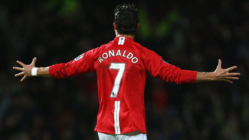 Backside Of Cristiano Ronaldo CR7 Is Wearing Red Sports Dress Ronaldo, HD wallpaper
