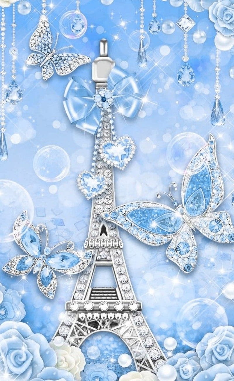 Diamond Eifel Tower, Paris, Paris Glitter, HD phone wallpaper