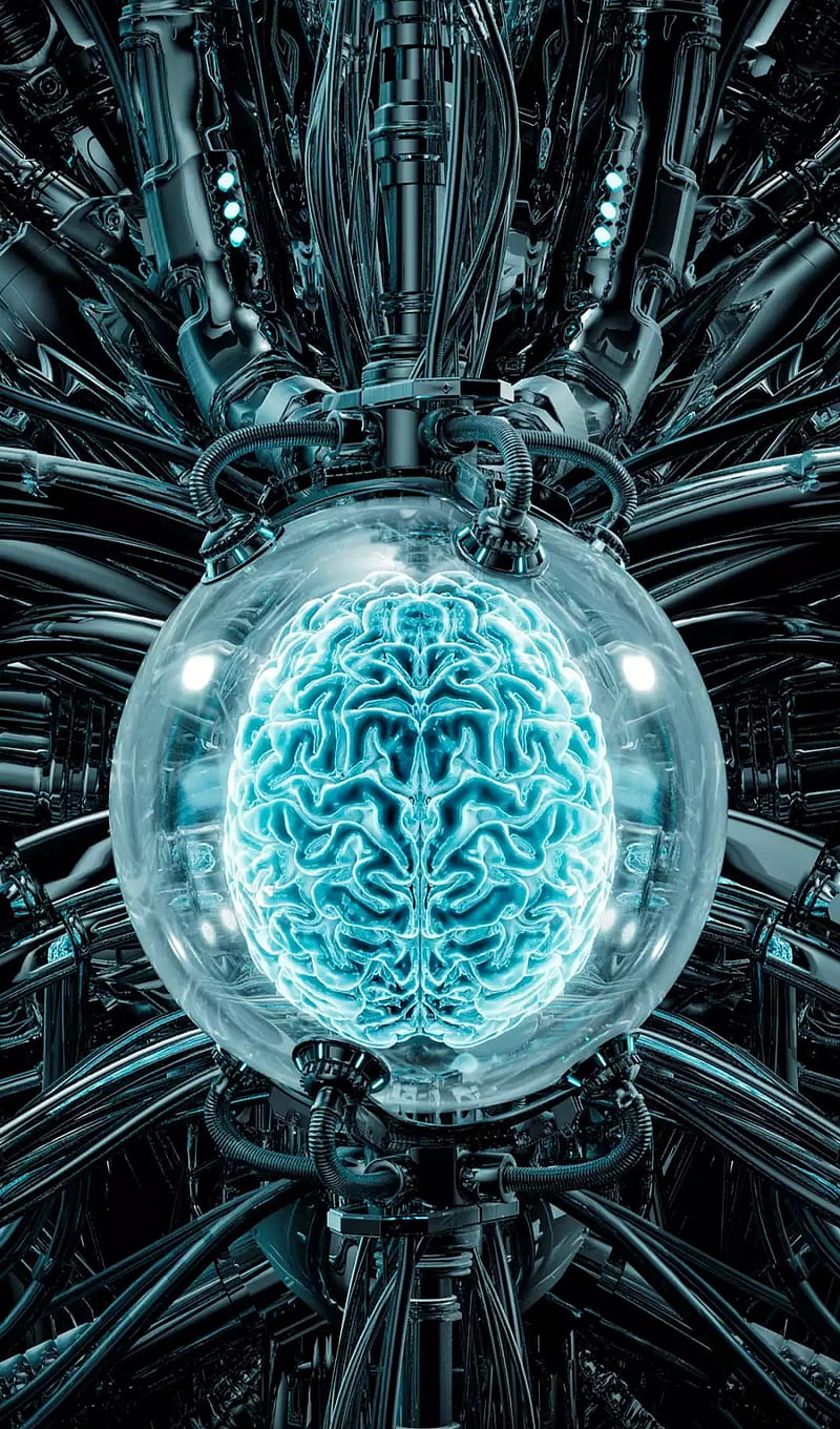 AI Brain of hackers, blue, grateful, hackers brain, HD phone wallpaper