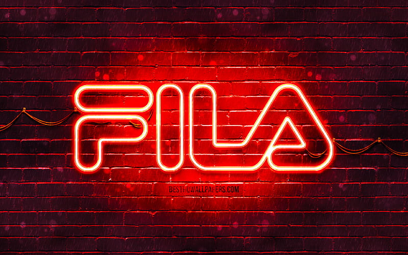 Fila red logo red brickwall, Fila logo, brands, Fila neon Fila, wallpaper | Peakpx