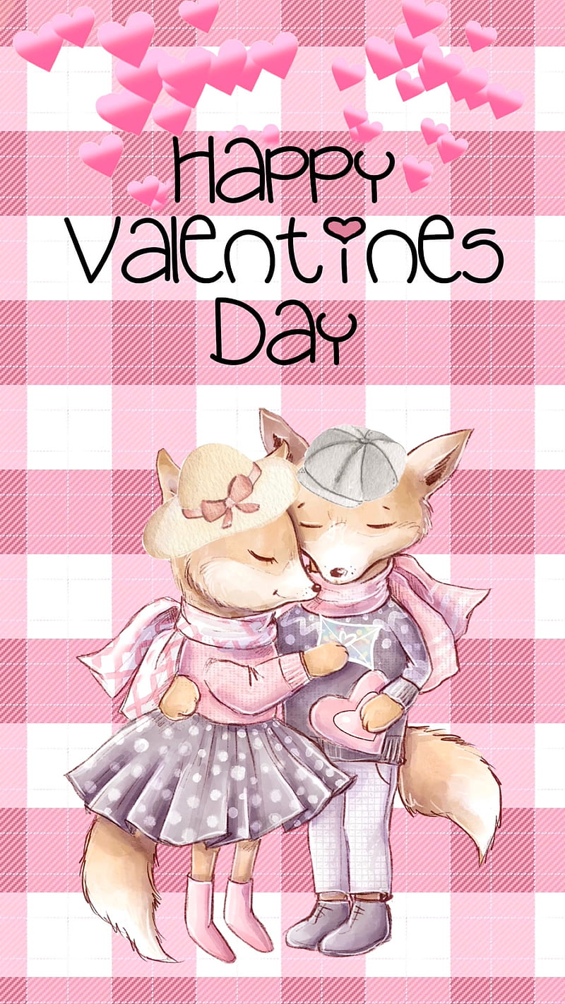 Valentine's Day Kawaii Cute Foxes in Love 8K UltraHD Wallpaper · Creative  Fabrica