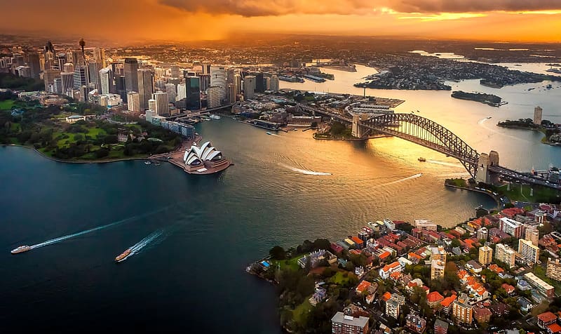 Cities, Sydney, Building, Harbor, Australia, Sydney Opera House, , Sydney Harbour Bridge, Sydney Harbour, HD wallpaper