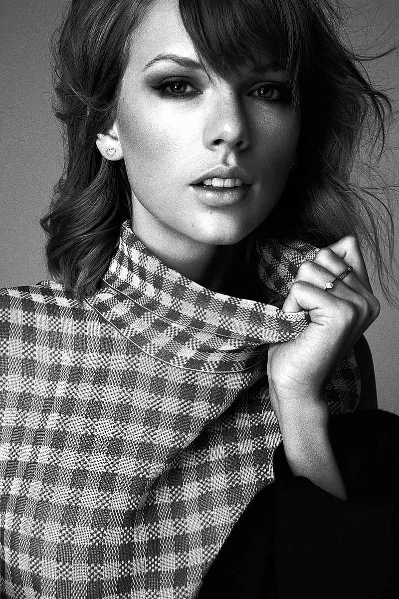 Taylor Swift, singer, women, desaturated, monochrome, HD phone wallpaper