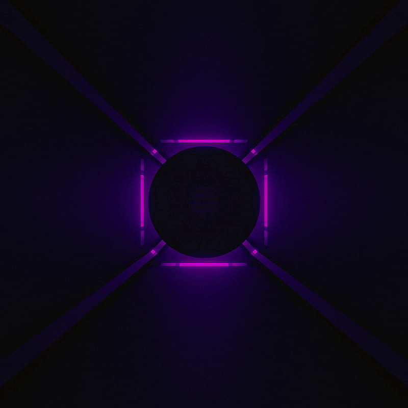 ball, neon, backlight, purple, dark, HD phone wallpaper