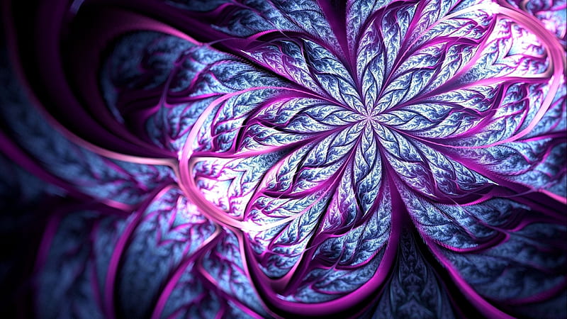 Fractal Origin Flower Abstract, fractal, abstract, HD wallpaper