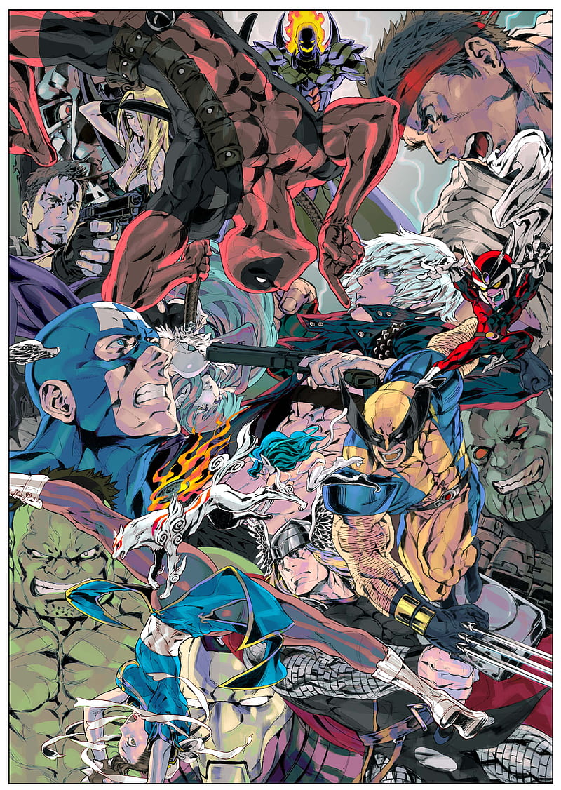 Marvel vs Capcom 3, deadpool, captain america, hulk, iron man, dante, ryu,  chun-li, HD phone wallpaper | Peakpx